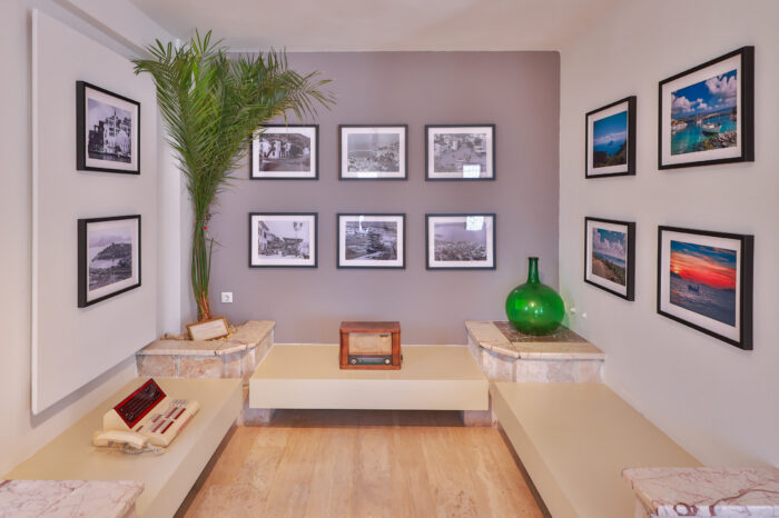 Framed photographs of Kaş on the lounge wall, Medusa Hotel Kaş