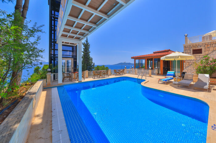 Swimming pool with a view of the sea, Medusa Hotel Kaş