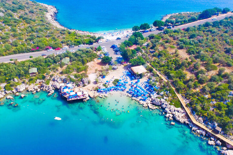 İnceboğaz on the narrowest part of the Çukurbağ peninsula, Kaş