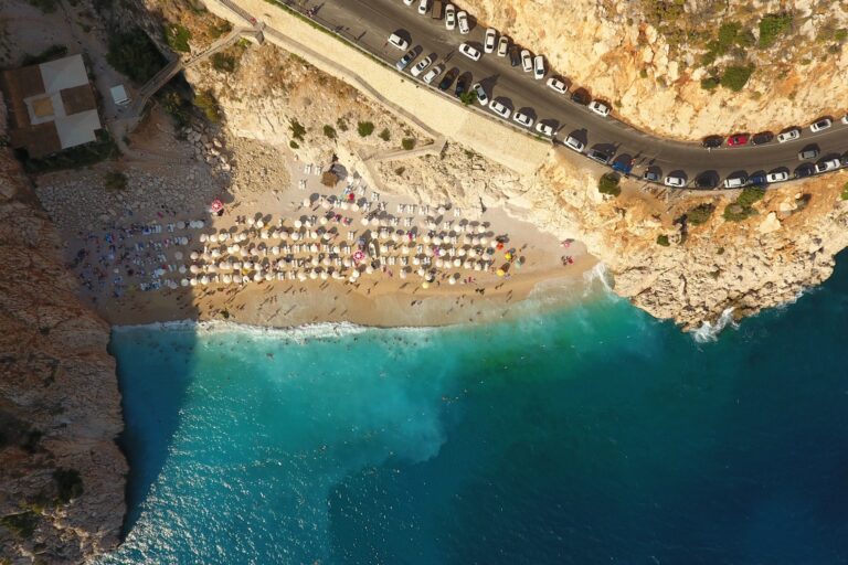Kaputaş beach where the canyon meets the sea, eighteen kilometres from Kaş