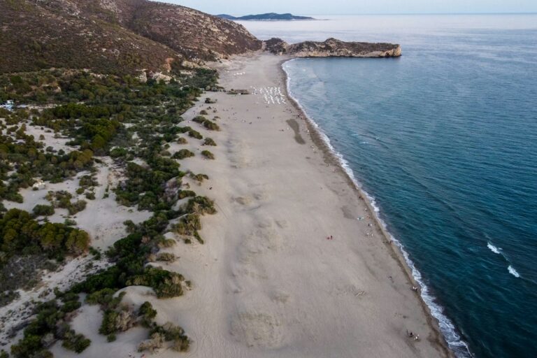 Patara beach, the longest in Turkey, seen from the air