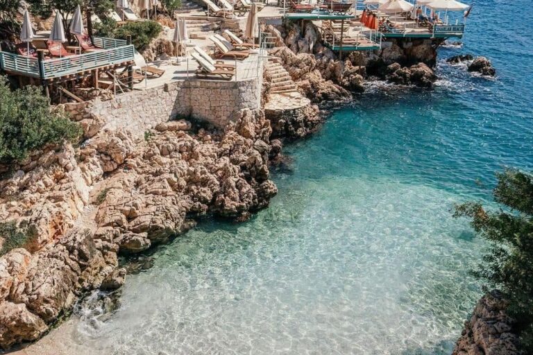 The cove at Küçükçakıl, Kaş, where the hotel stands